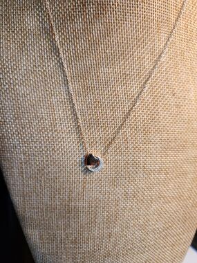 Sterling 925 Neclace with Heart and Moon Pendant 18in 3.2G